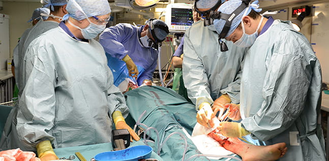 Medical Officers attending to a patient