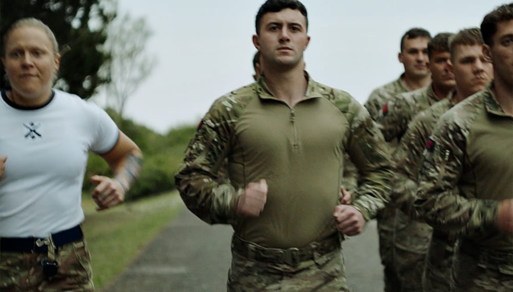 Group of Royal Marines running. 