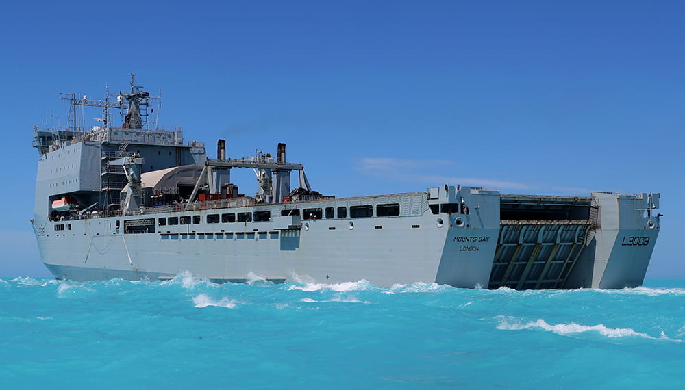  RFA Mounts Bay delivers aid to The Bahamas. The ship has distributed Department for International Development (DFID) relief items, including vital shelter kits. 