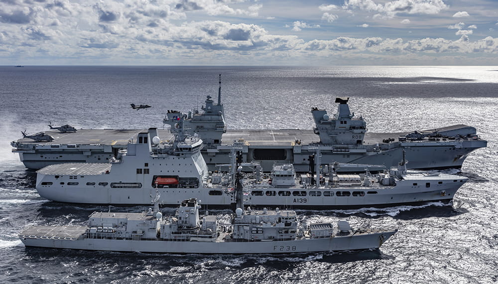Photex of westland 19 units HMS Queen Elizabeth, HMS Dragon, HMS Northumberland and RFA Tideforce in company with c and USS Philippine sea. 