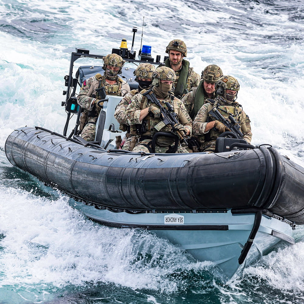42 Commando at sea in a Pac 24 boat
