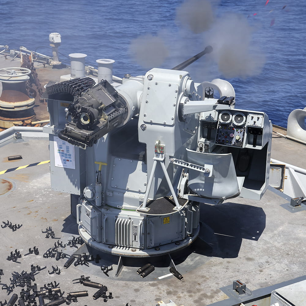 HMS Medway tests its 30mm gun in live firing test