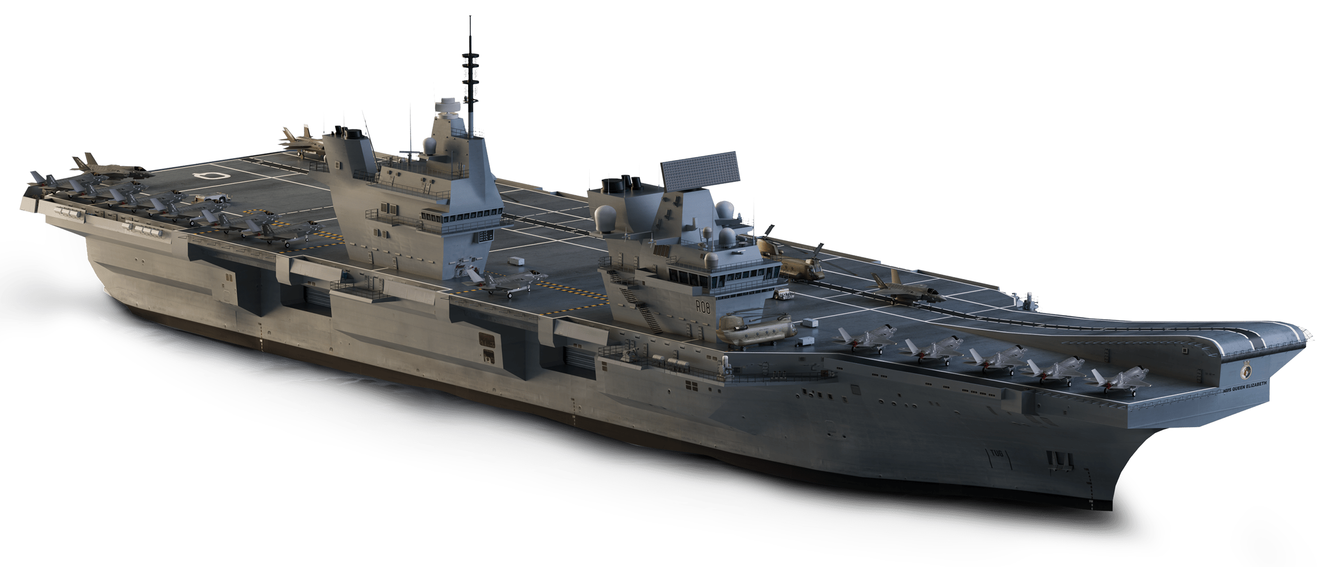 3D render of a Queen Elizabeth Class Aircraft Carrier