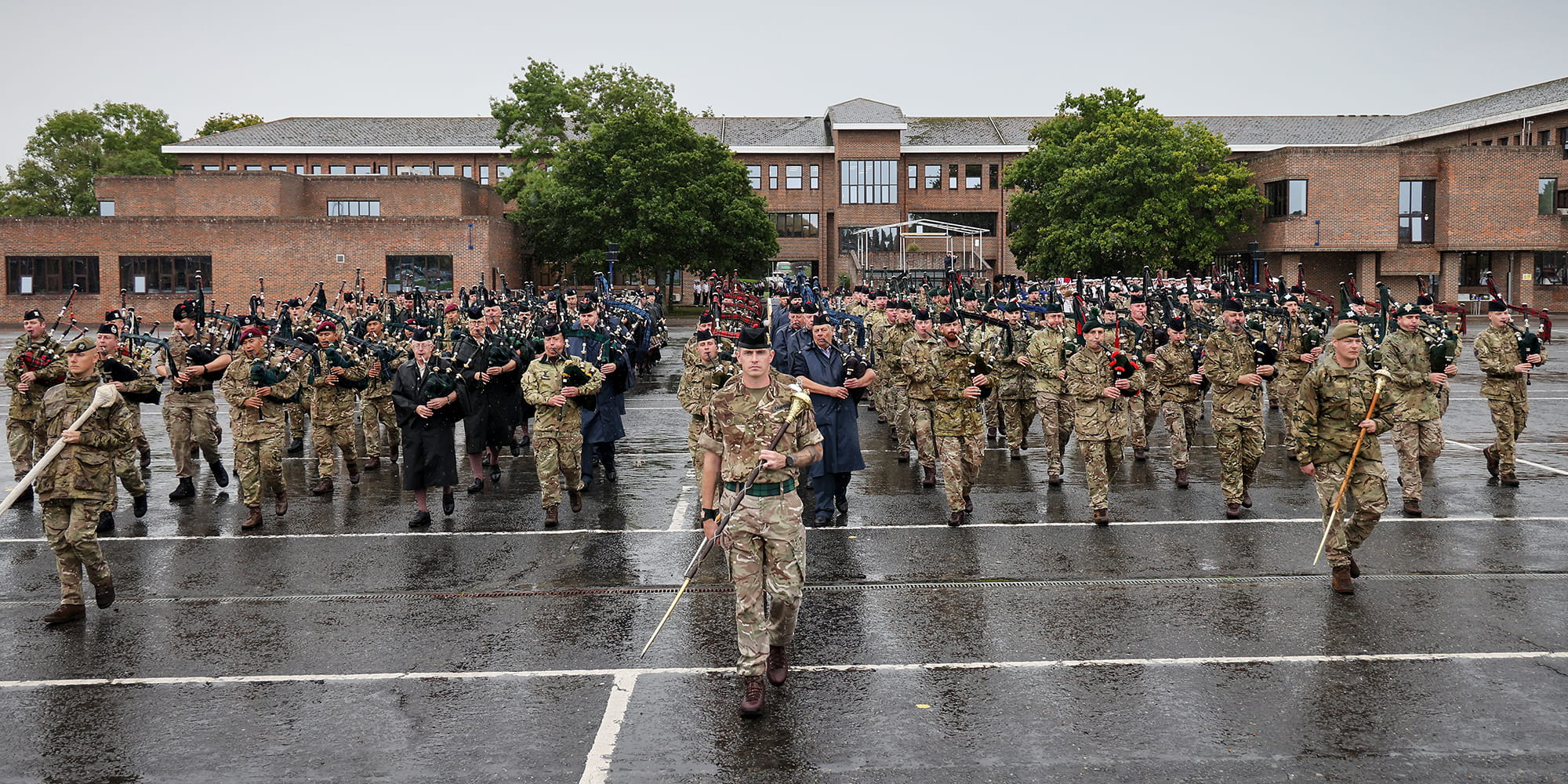 Soldiers in HMS Collingwood conducting State Ceremonial Training