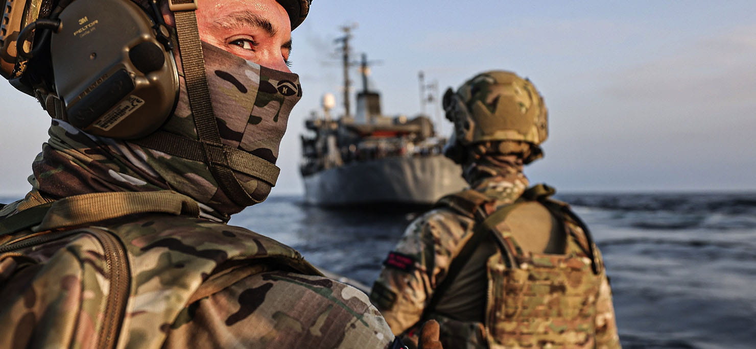 Royal Marines conducted a boarding exercise as part of an Anti-Piracy exercise.