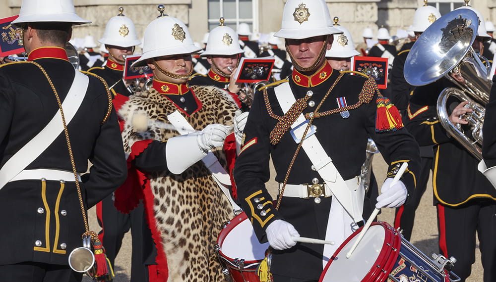 Royal Marine band performaning in London