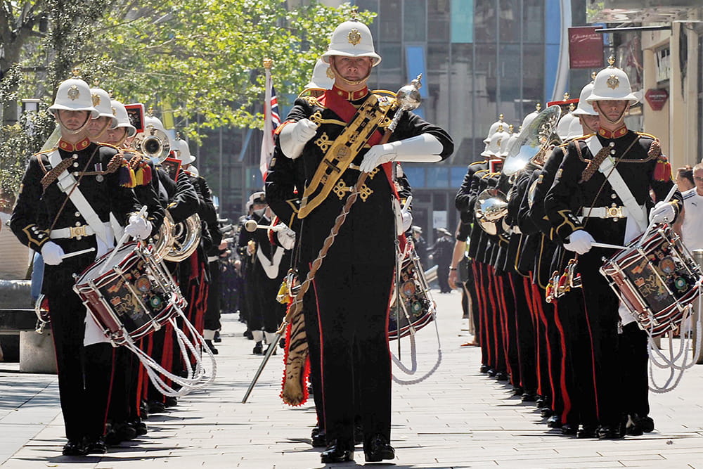 190-strong parade, led by The Band of Her Majesty’s Royal Marines Lympstone, is the first Freedom of the City parade carried out by a Royal Navy Warship in Cardiff  